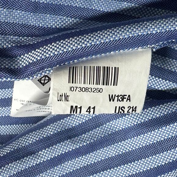 Hugo Boss Dress Shirt Mens 41 16 Purple Blue Stripe Gerald 100% Cotton Office‎ - Picture 9 of 9